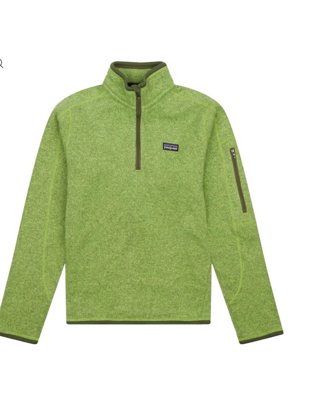 PATAGONIA Better Sweater 1/4 Zip Fleece Pullover Lemon-Lime Women's M Gorpcore